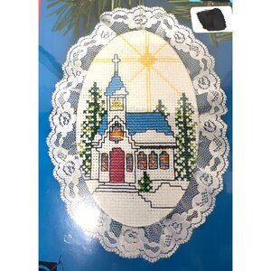 Lace Ornament Cross Stitch Kit Christmas Church Design